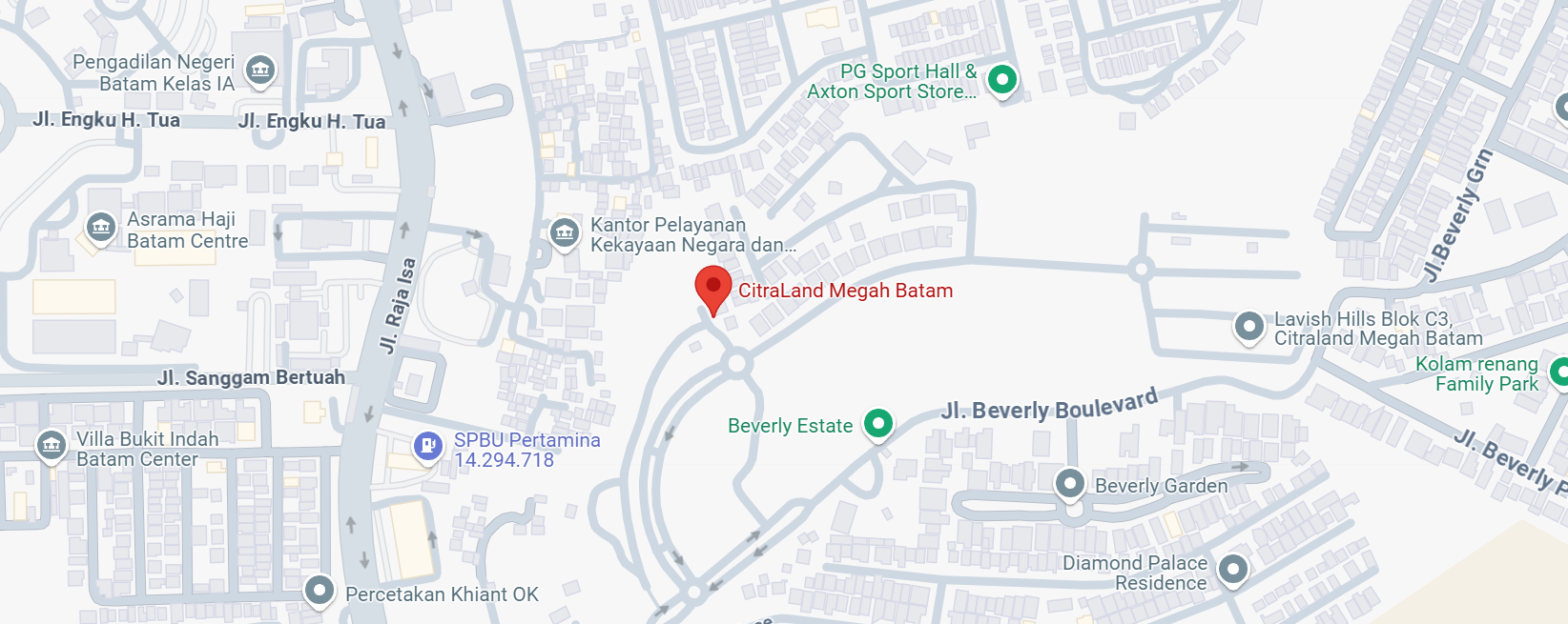 Map CitraLand Megah Batam
